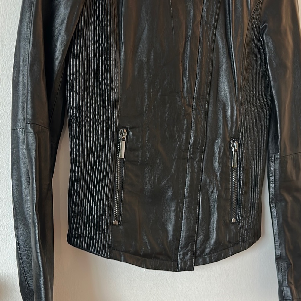 Zara Basic Black Leather Jacket - image 3